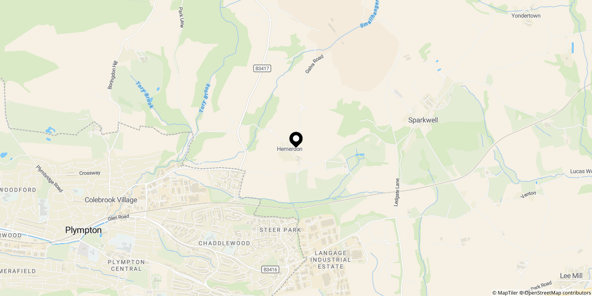 Approximate location of Hemerdon, Plymouth, Devon, PL7 5BT