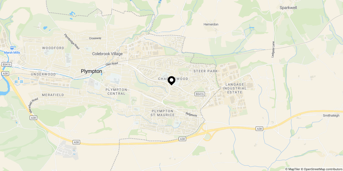 Approximate location of Deveron Close, Plympton, PL7 2YF